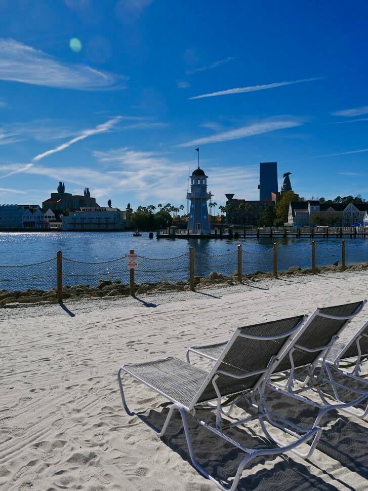 Deck chairs on a beach at Beach Club Dsiney world resort