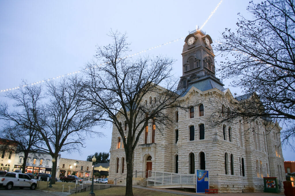 Granbury Town Square at Christmas